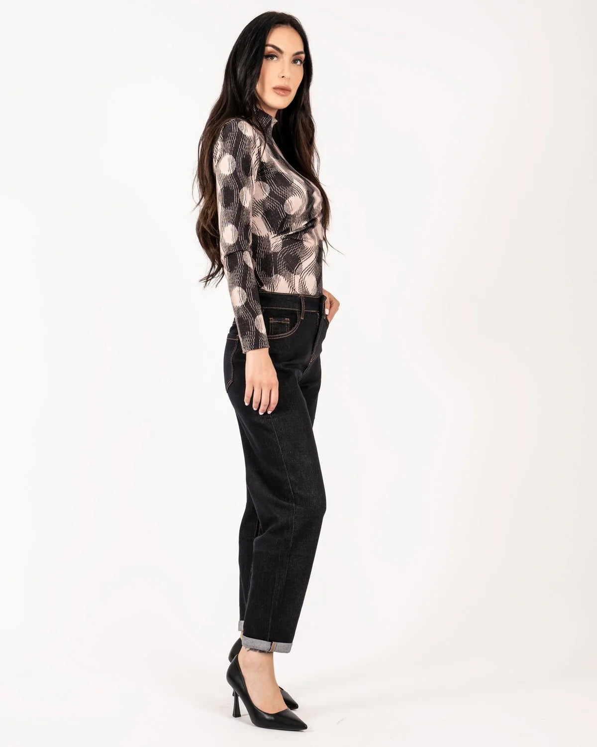 JEANS MOM FIT DOPPIO BLU