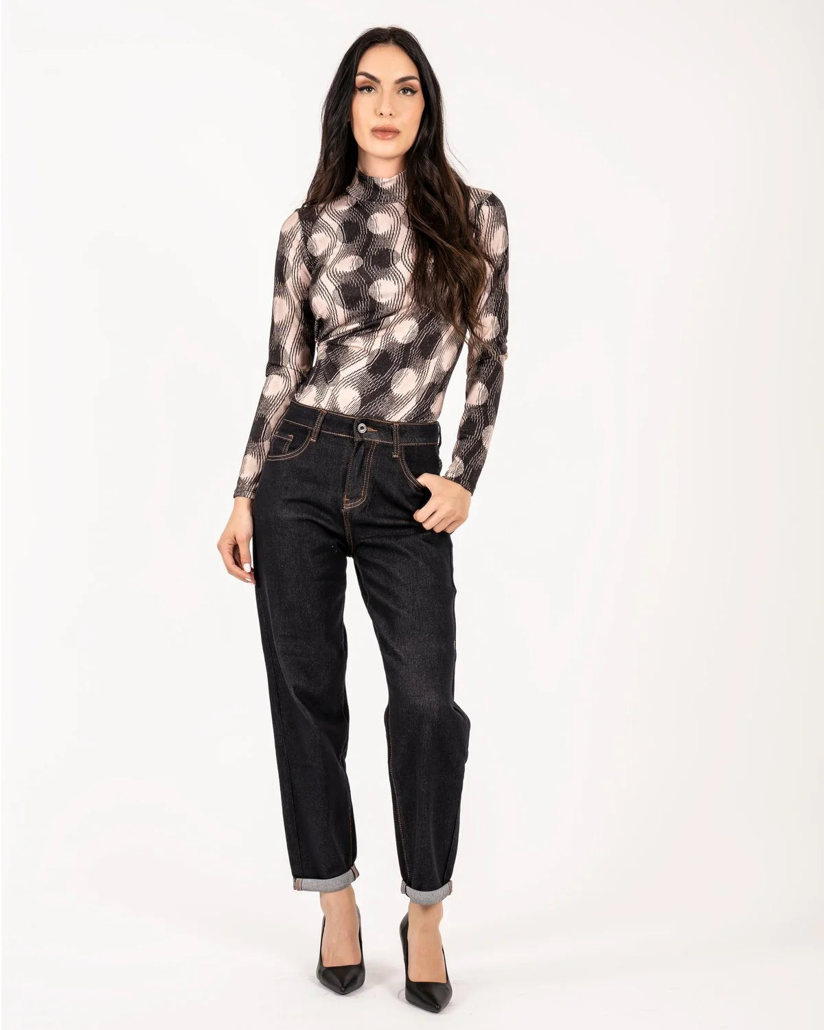 JEANS MOM FIT DOPPIO BLU