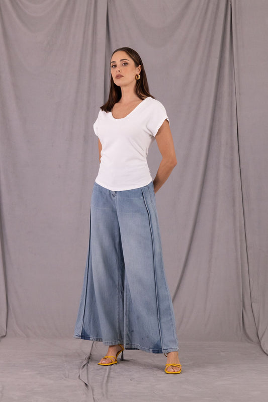 Jeans Denim Palazzo An-Aim
