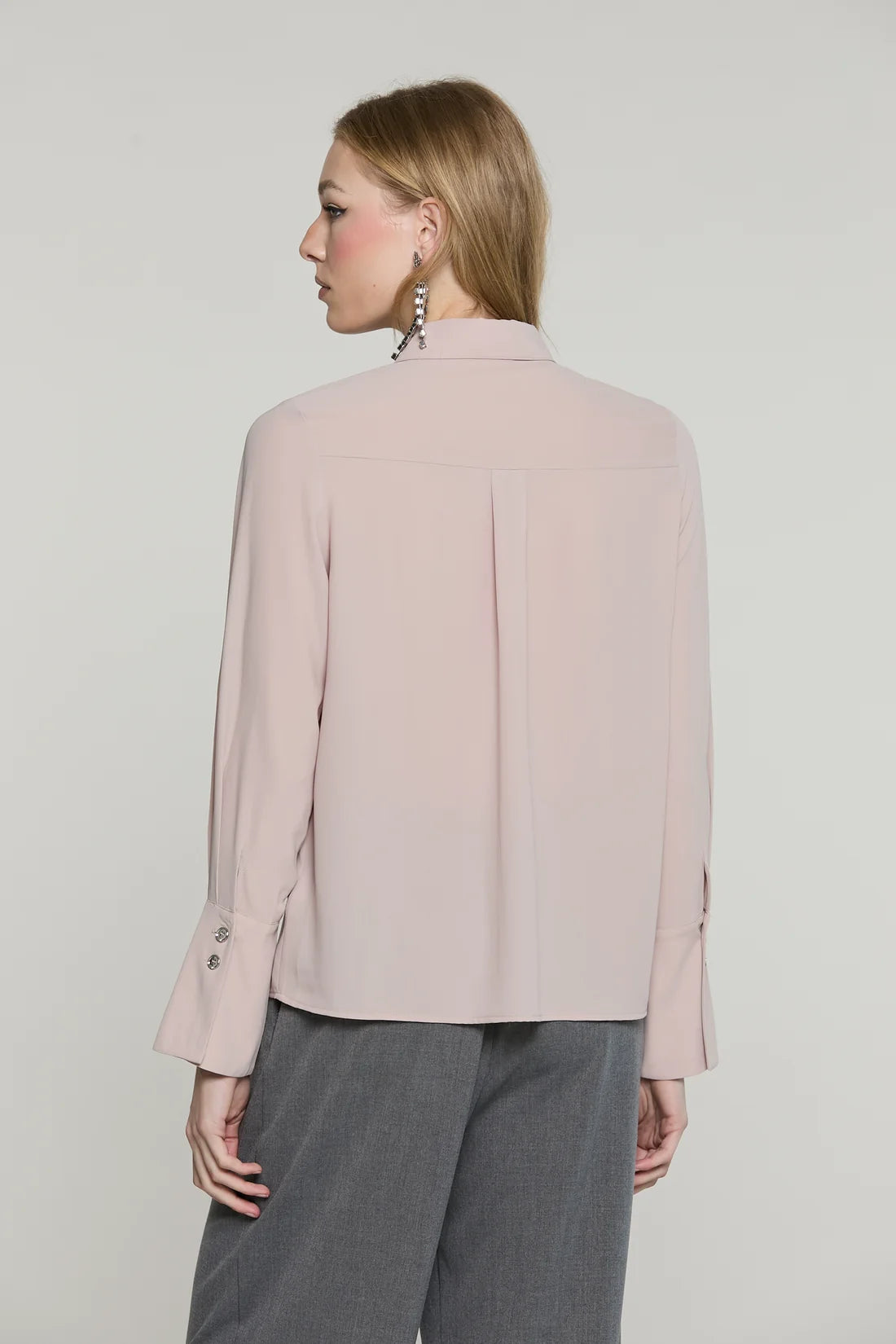 Camicia LA_GARZA manica lunga campana con bott.gioiello più gala
