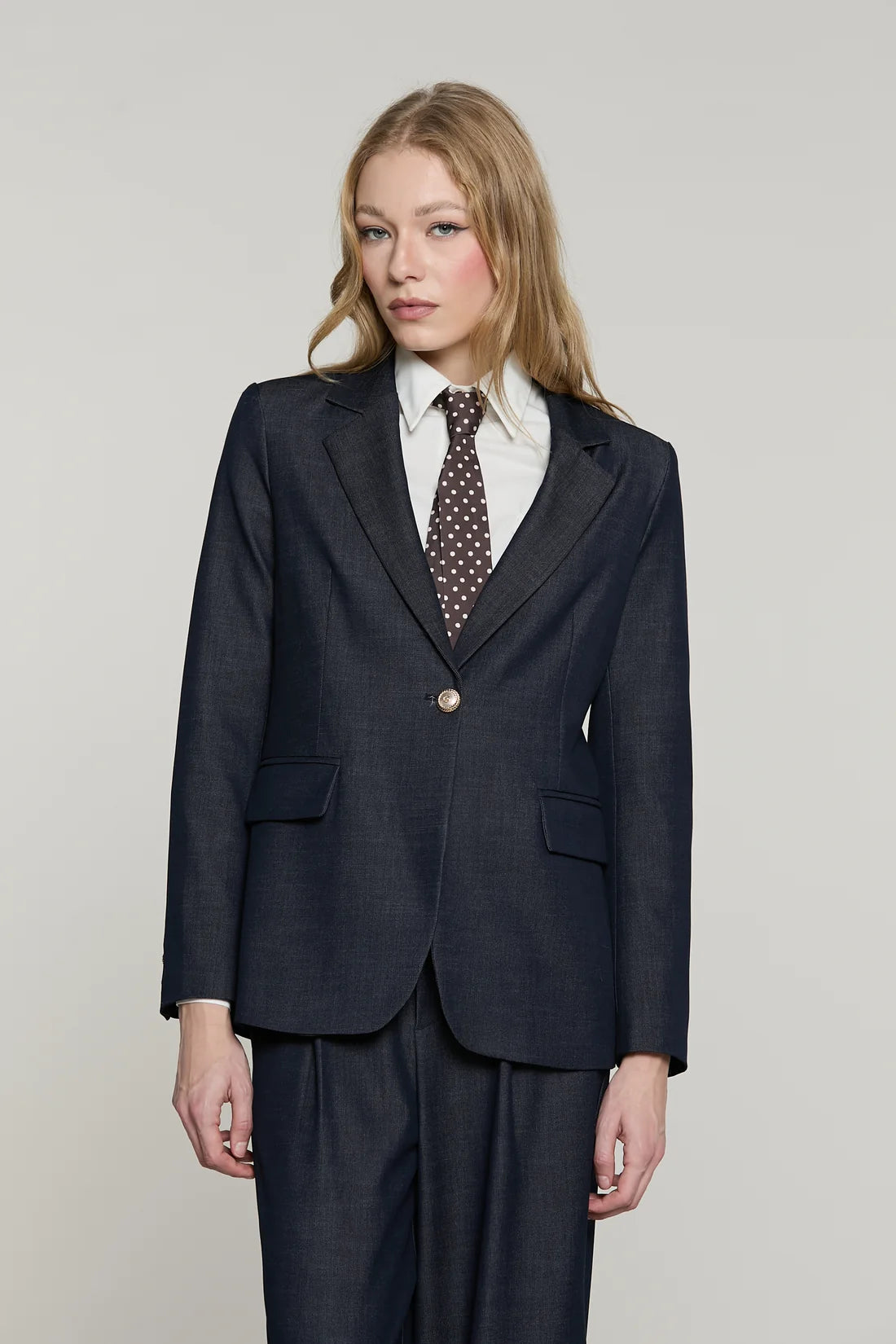 Giacca ALEXIA manica lunga 1 bottone più patte denim by Relish